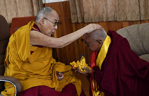 His Holiness the Dalai Lama and Lama Zopa Rinpoche
